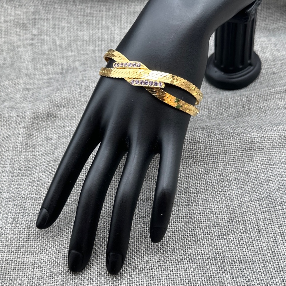 Vintage two strand JBK‎ bracelet imitation amethyst stone